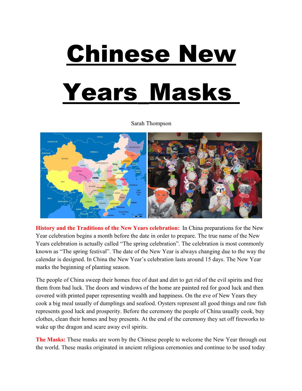 Chinese New Years Masks