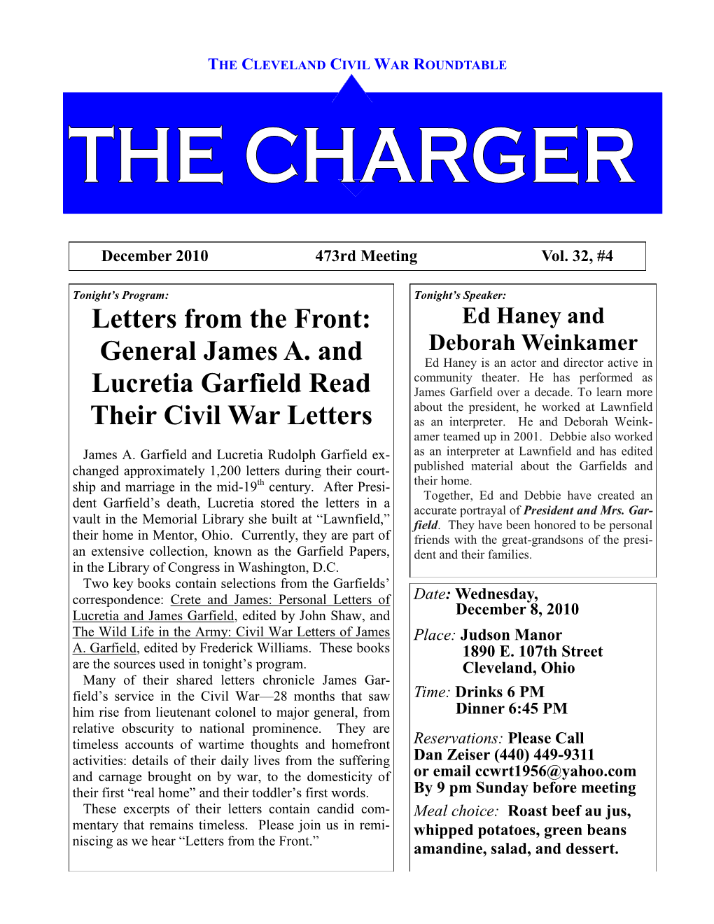 Letters from the Front: General James A. and Lucretia Garfield Read