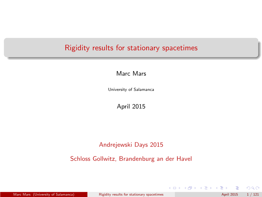 Rigidity Results for Stationary Spacetimes