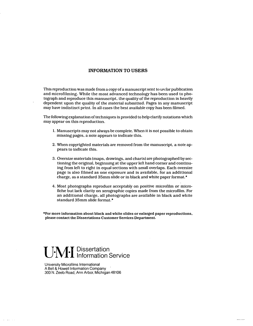 Umidissertation Information Service