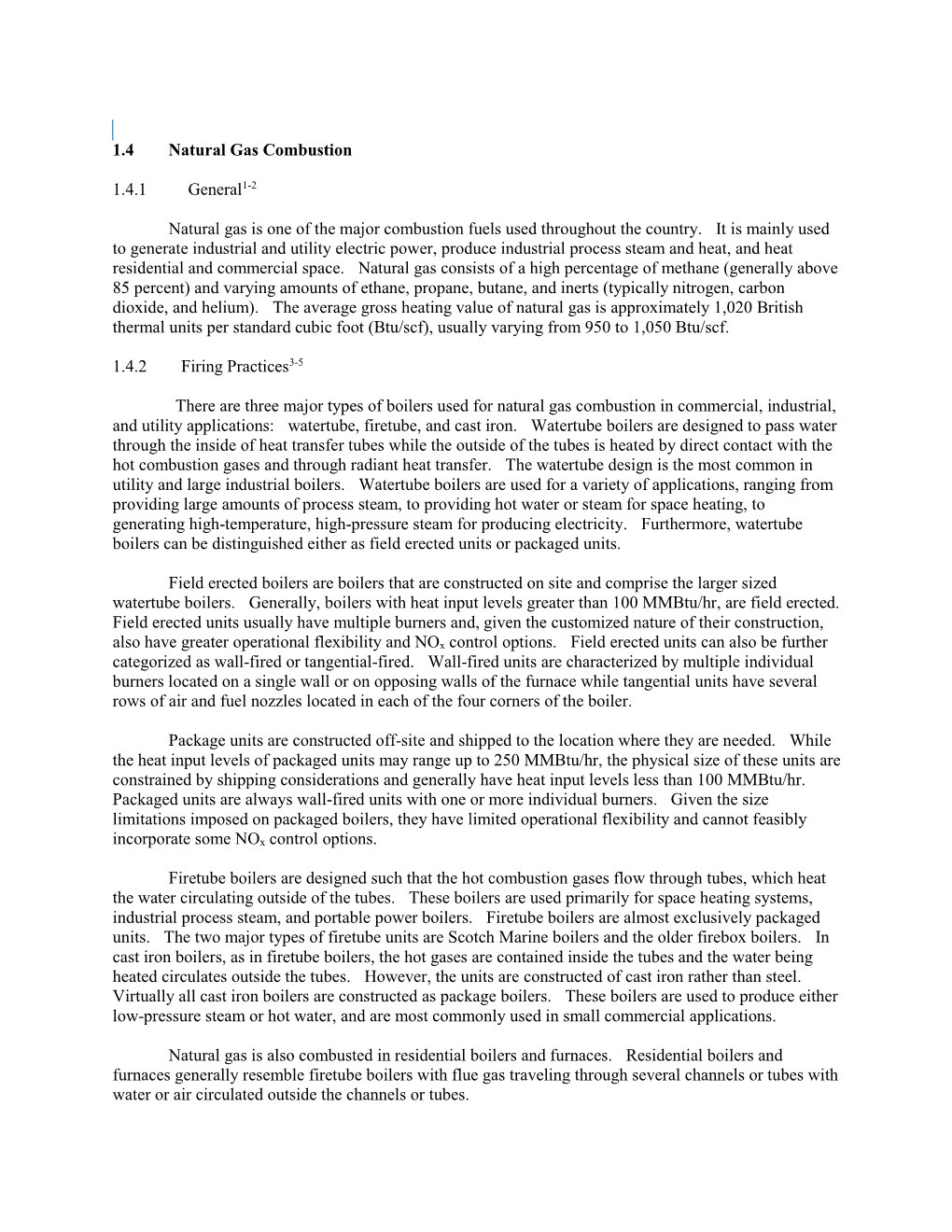 1.4 Natural Gas Combustion
