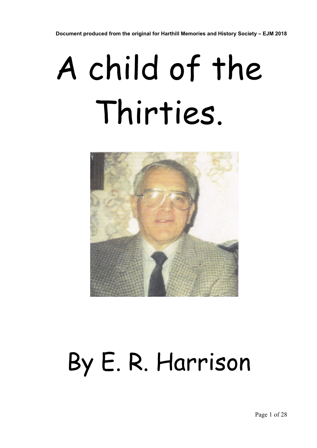 A Child of the Thirties
