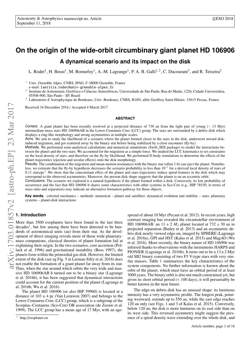 On the Origin of the Wide-Orbit Circumbinary Giant Planet HD 106906 a Dynamical Scenario and Its Impact on the Disk