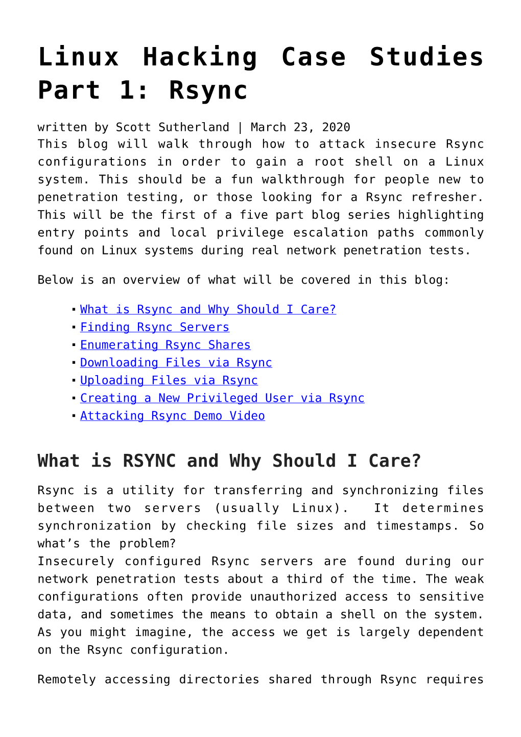 Linux Hacking Case Studies Part 1: Rsync
