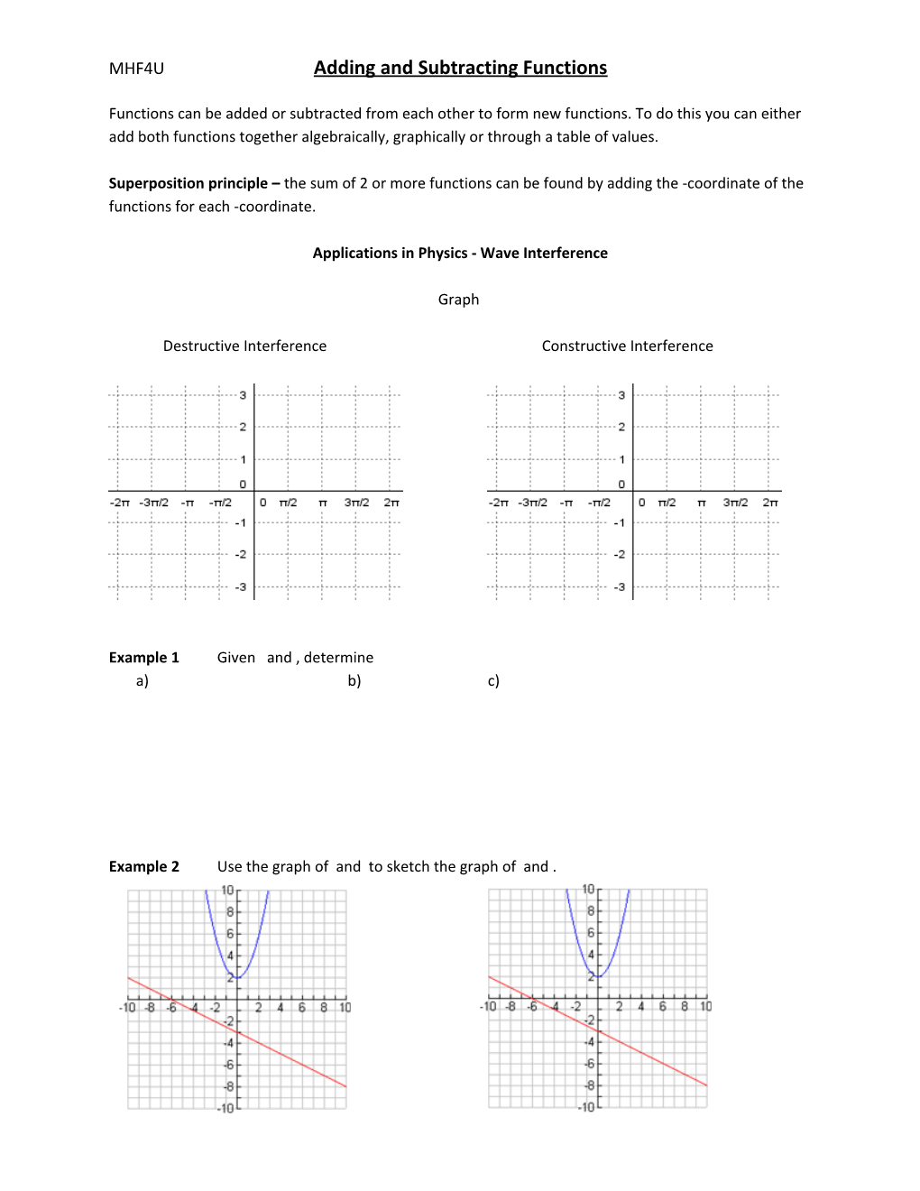 Applications in Physics - Wave Interference