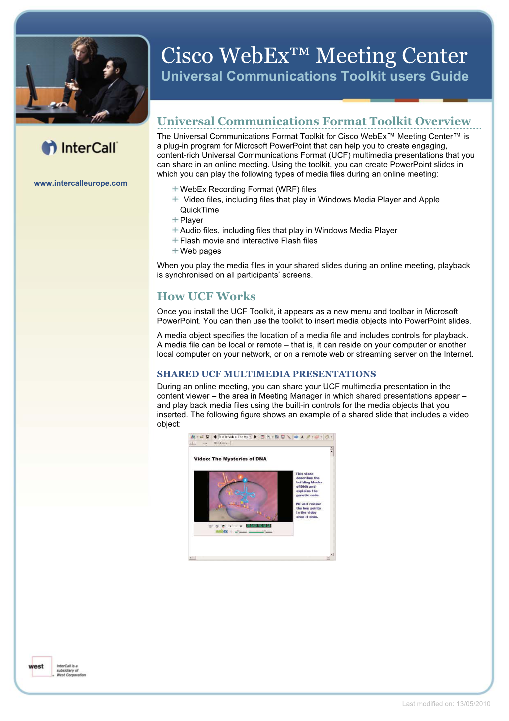 Cisco Webex™ Meeting Center Universal Communications Toolkit Users Guide