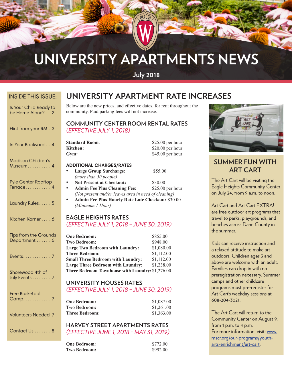 UNIVERSITY APARTMENTS NEWS July 2018