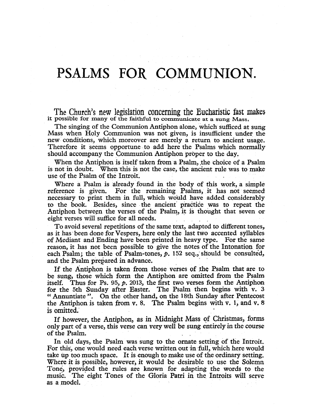 Psalms for Communion