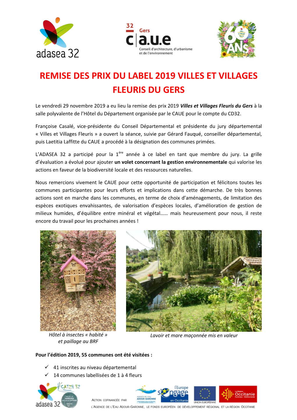 Remise Des Prix Du Label 2019 Villes Et Villages Fleuris Du Gers
