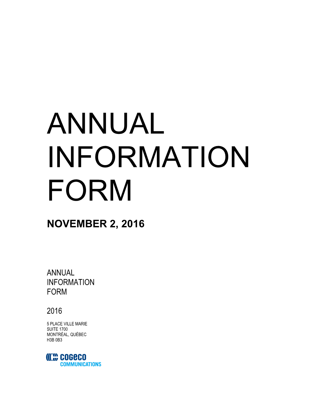 Annual Information Form