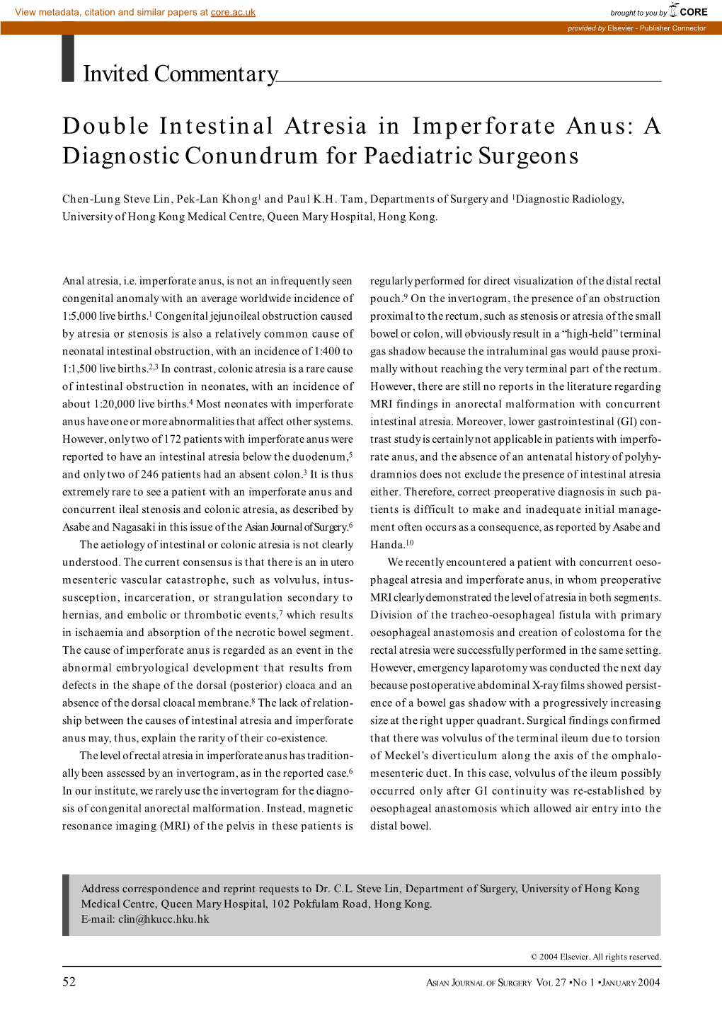 Double Intestinal Atresia in Imperforate Anus: a Diagnostic Conundrum for Paediatric Surgeons