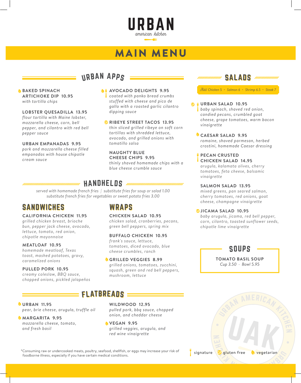 MAIN MENU American Kitchen URBAN APPSURBAN SALADS