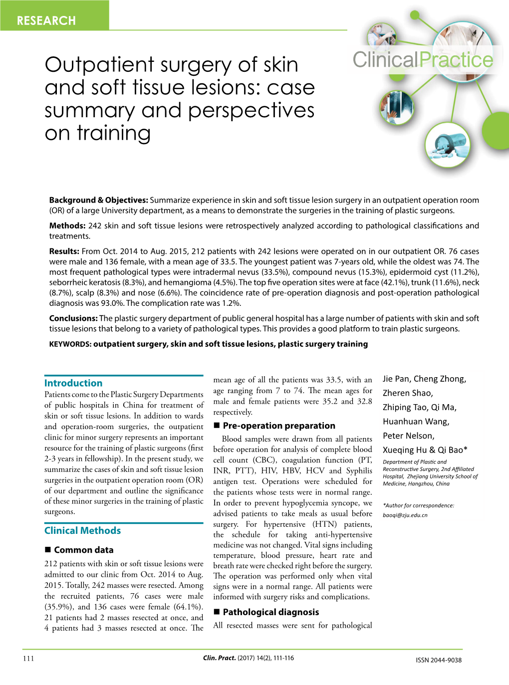 Outpatient Surgery of Skin and Soft Tissue Lesions: Case Summary and Perspectives on Training