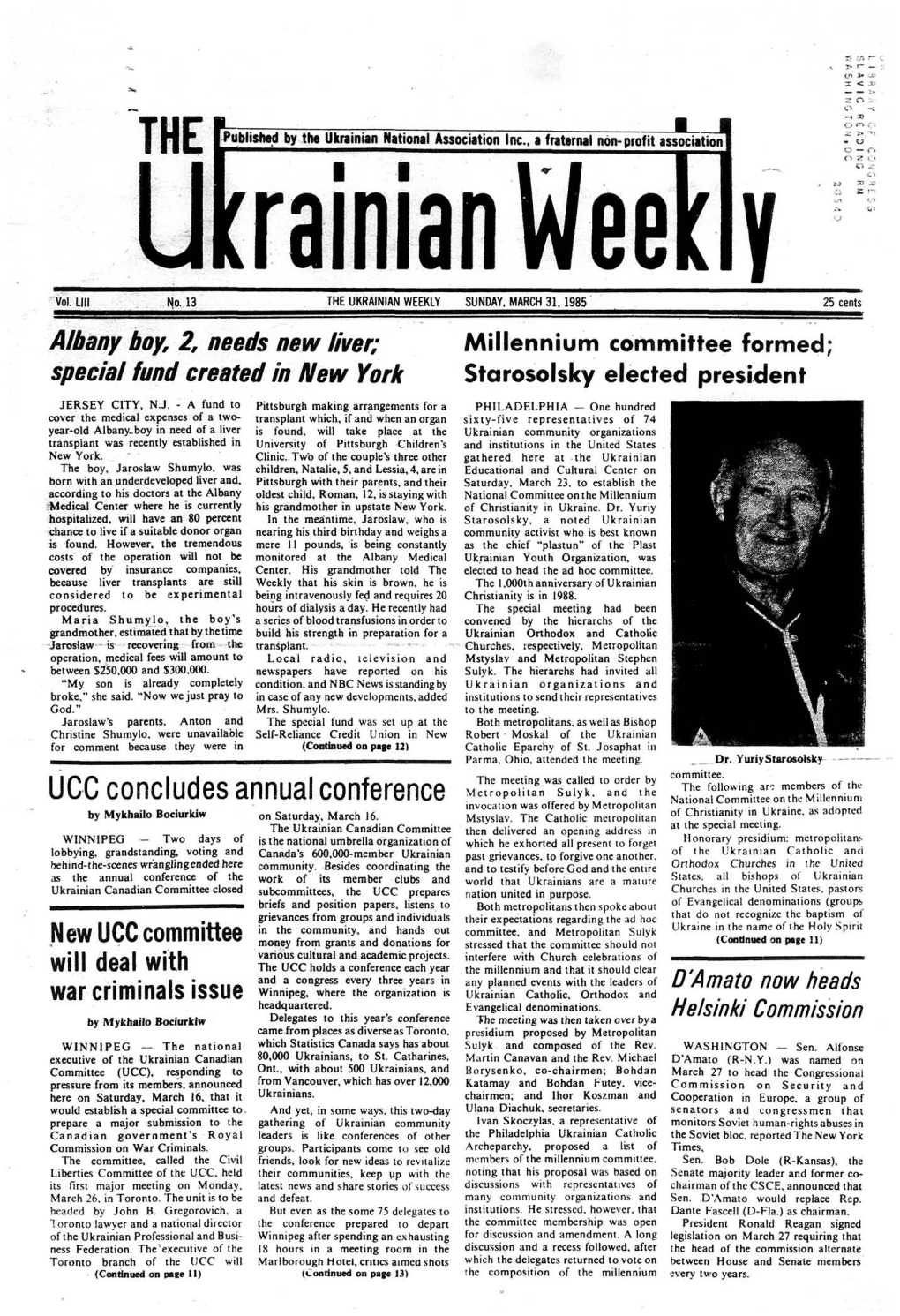 The Ukrainian Weekly 1985, No.13