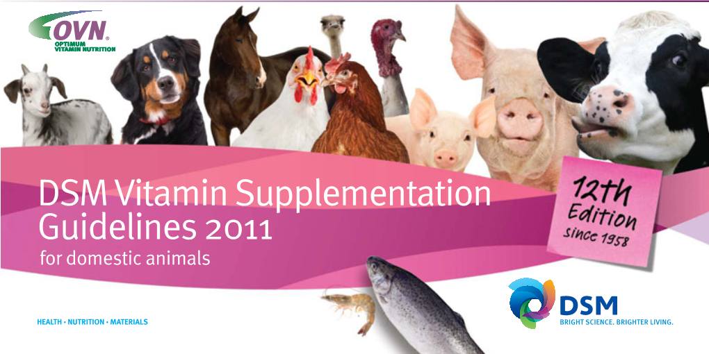 DSM Vitamin Supplementation Guidelines 2011
