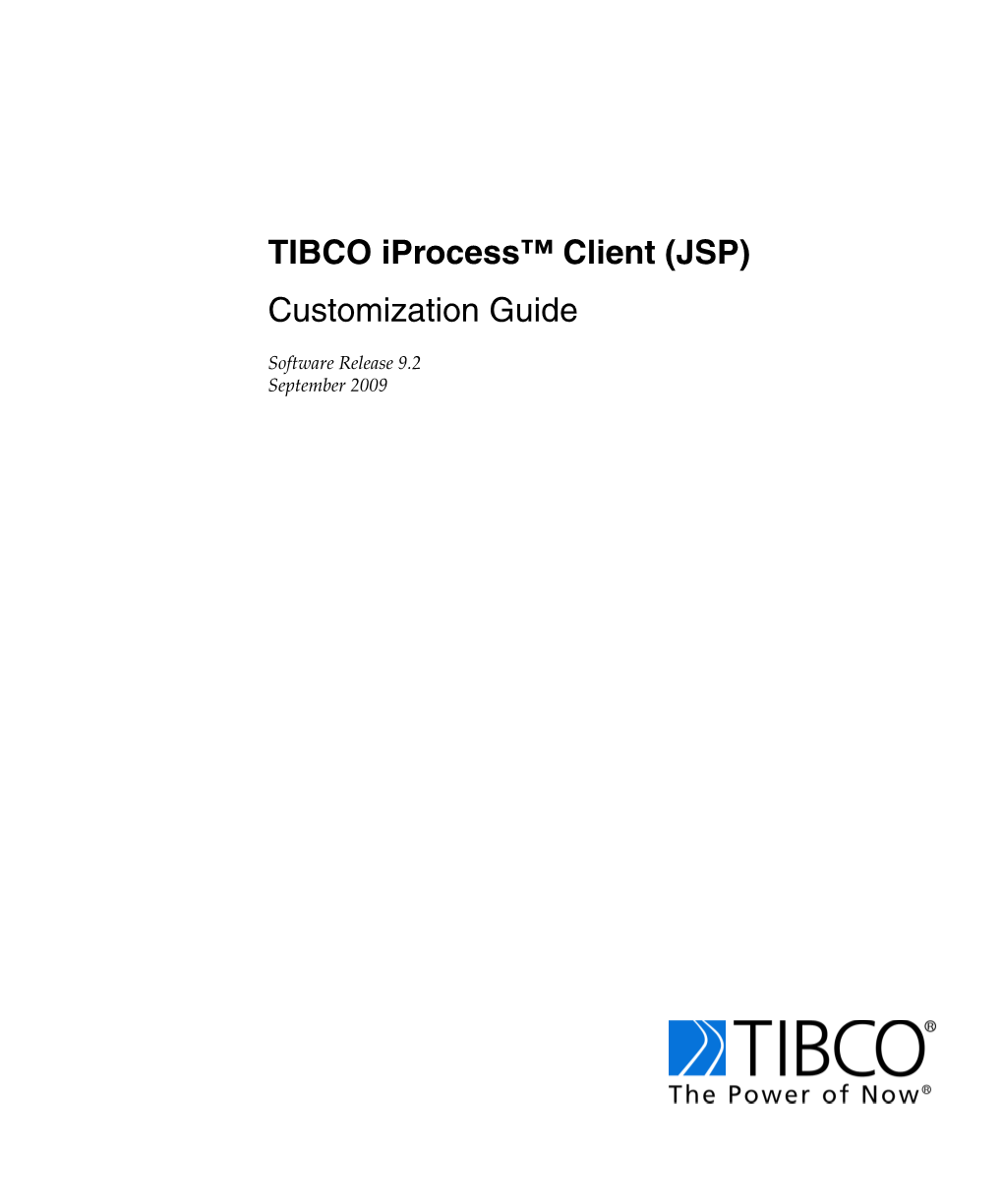 TIBCO Iprocess™ Client (JSP) Customization Guide