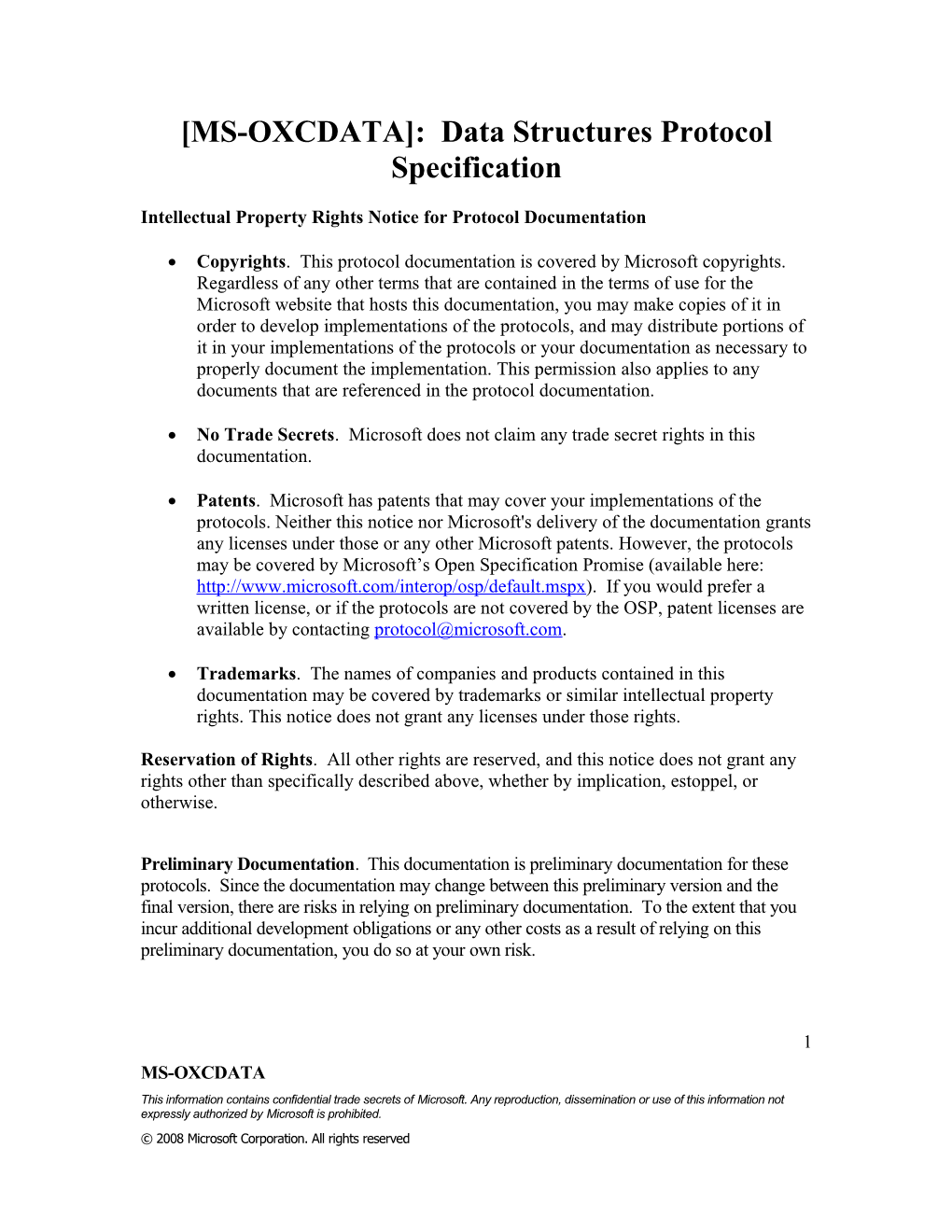 MS-OXCDATA : Data Structures Protocol Specification