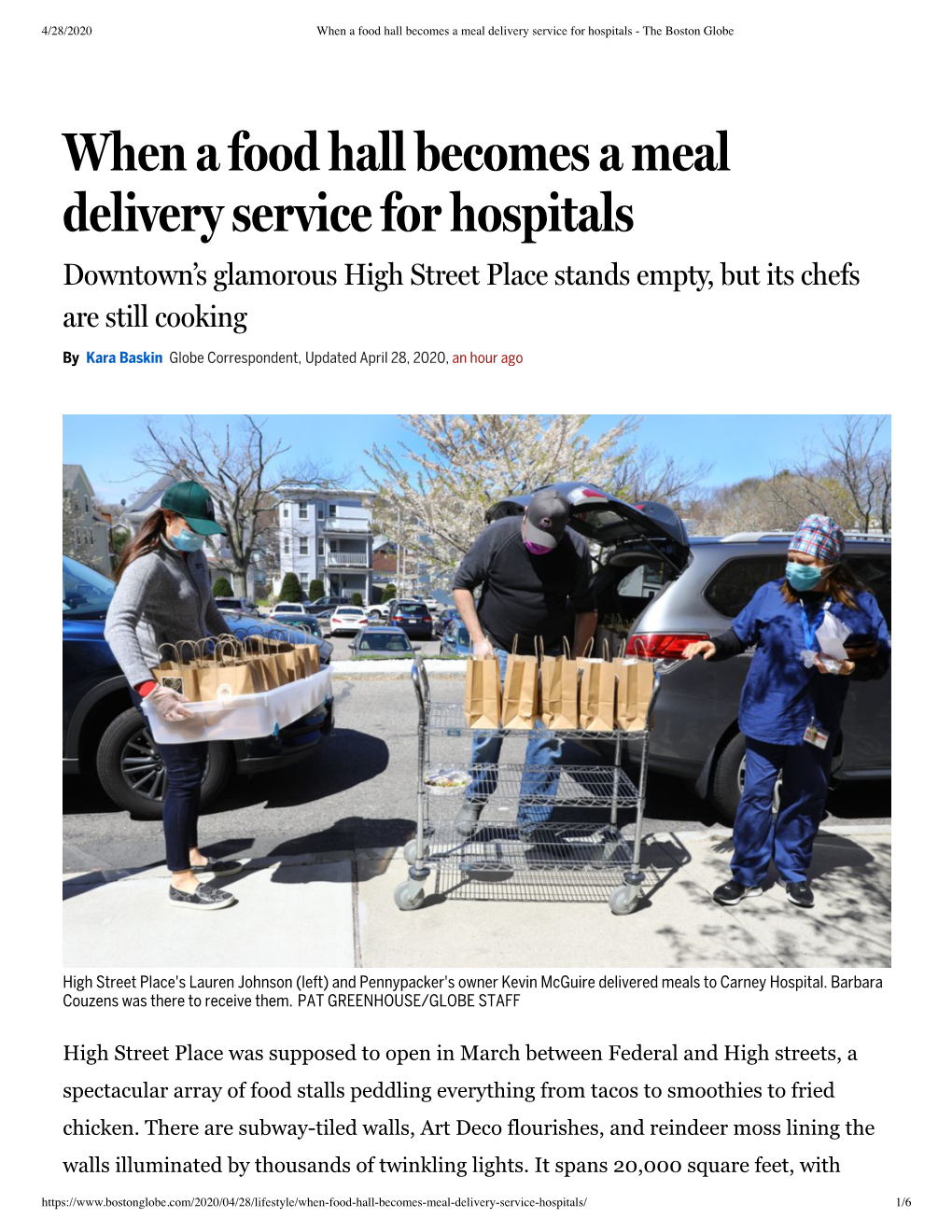 When a Food Hall Becomes a Meal Delivery Service for Hospitals - the Boston Globe