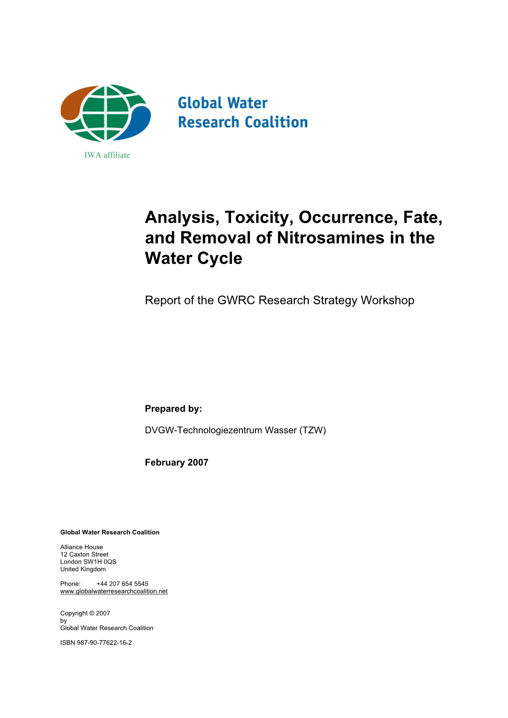 Analysis, Toxicity, Occurrence, Fate, and Removal of Nitrosamines in the Water Cycle