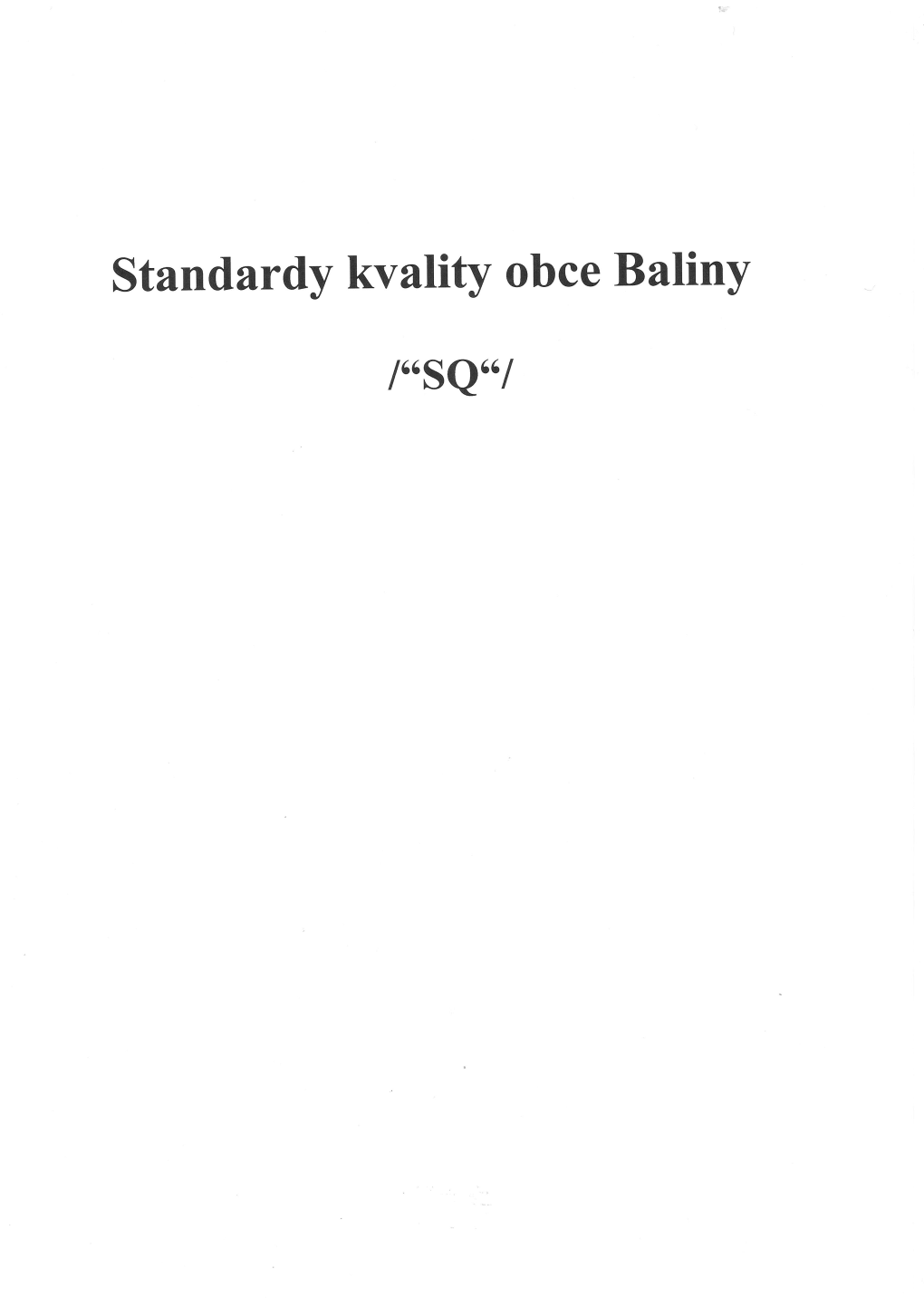 Standardy Kvality Obce Baliny