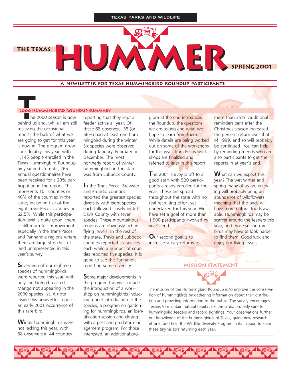 The Texas Hummer Newsletter