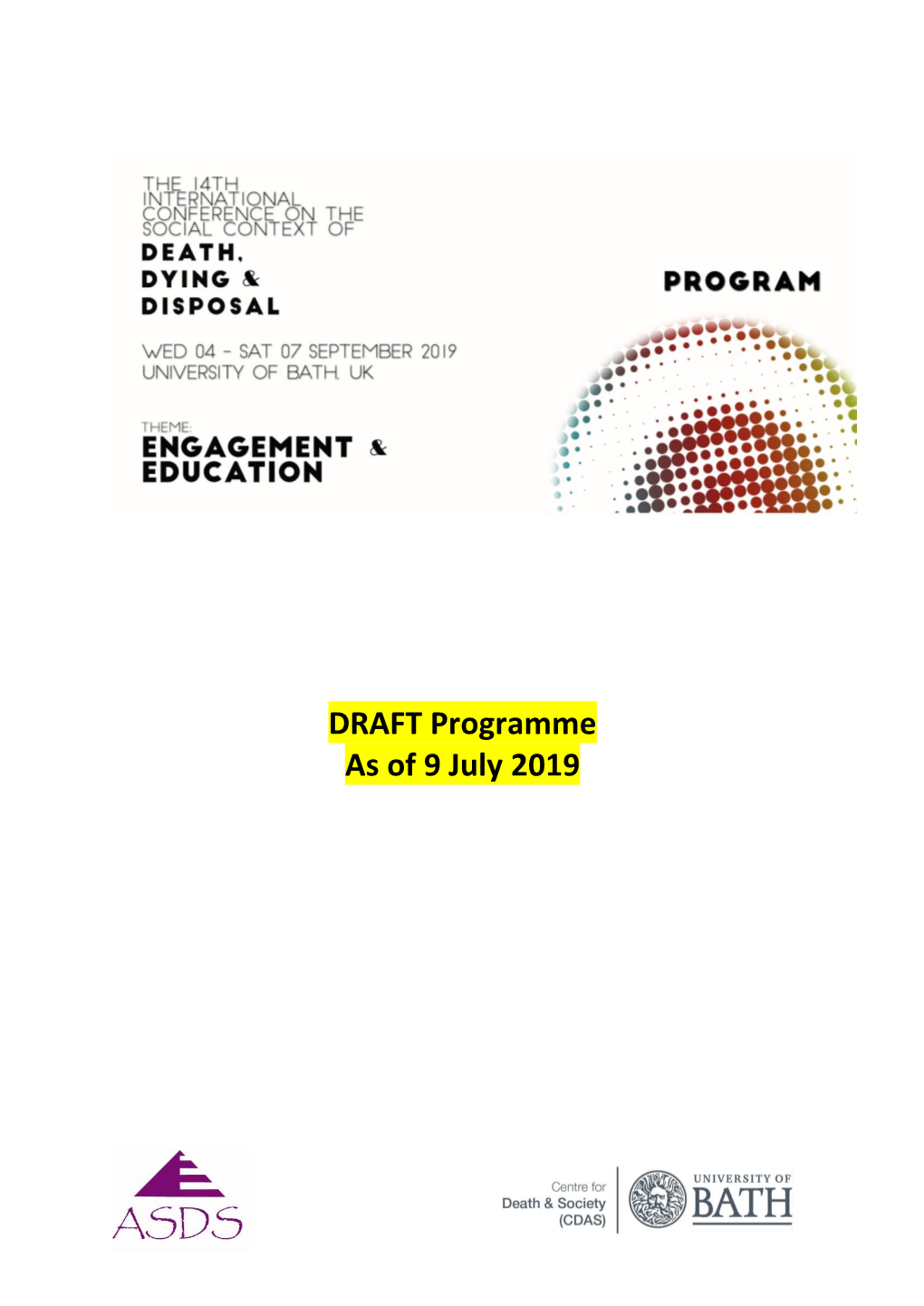 DRAFT Programme As of 9 July 2019