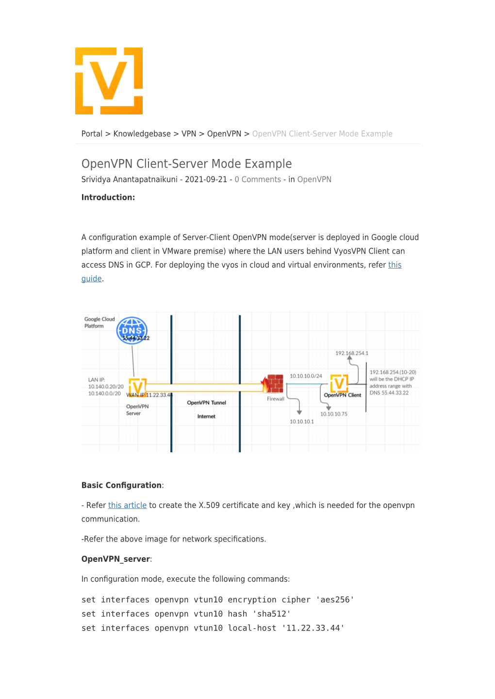 Openvpn Client-Server Mode Example