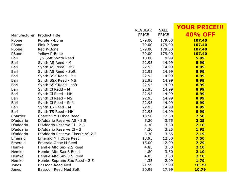 40% Liquidation Inventory