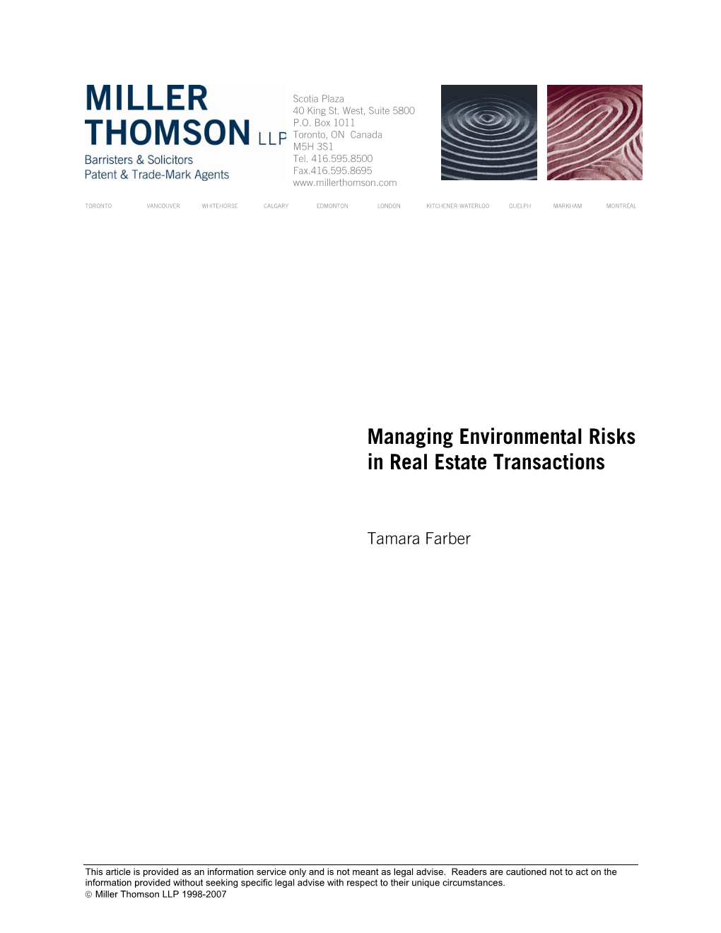 Managing Environmental Risks in Real Estate Transactions