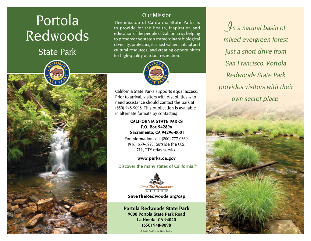 Portola Redwoods State Park Provides Visitors with Their California State Parks Supports Equal Access