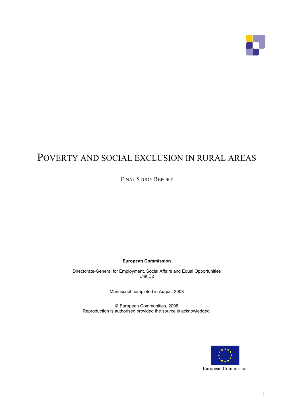 Poverty and Social Exclusion in Rural Areas