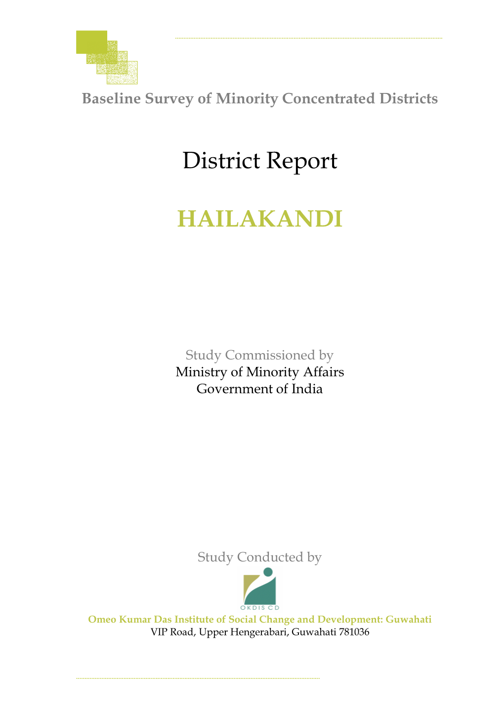 District Report HAILAKANDI