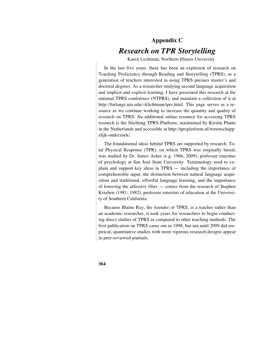 Research on TPR Storytelling