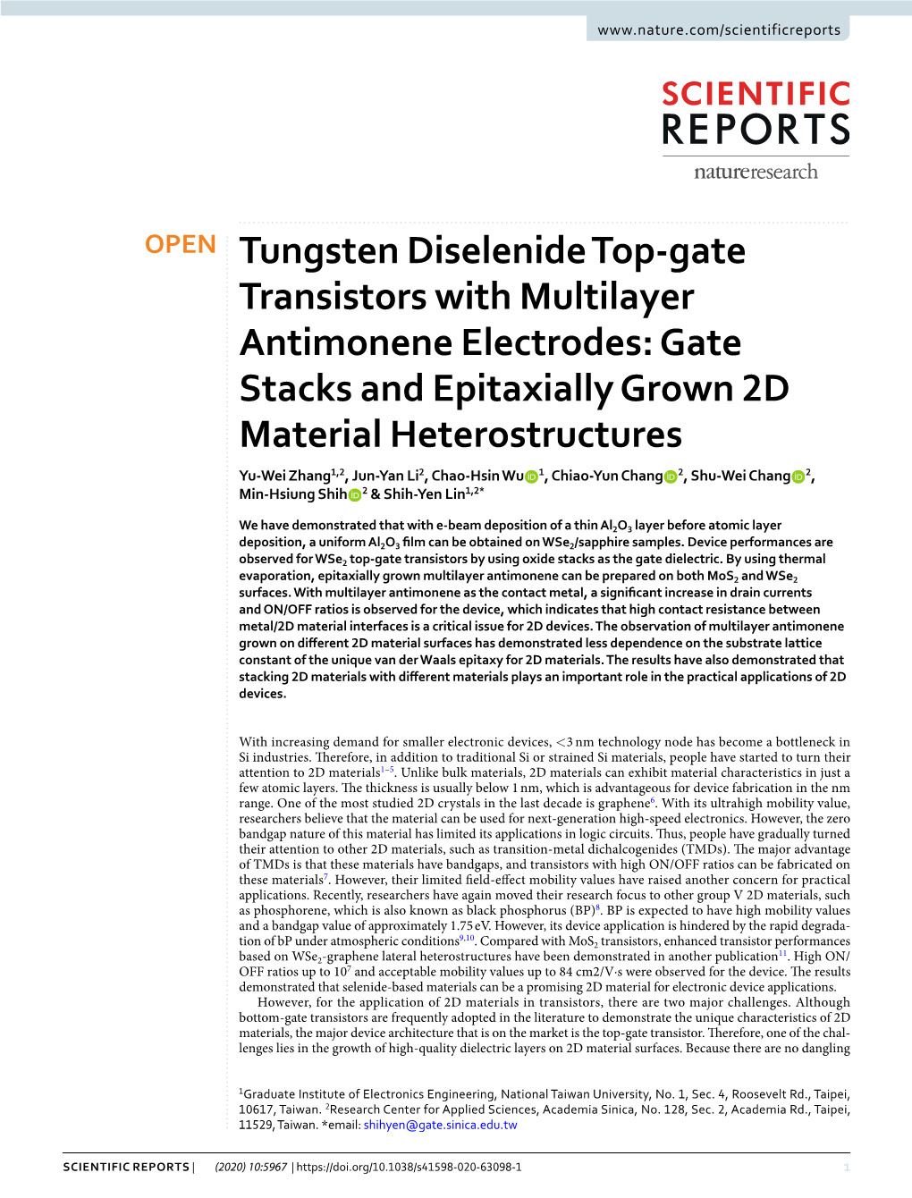 Tungsten Diselenide Top-Gate Transistors with Multilayer