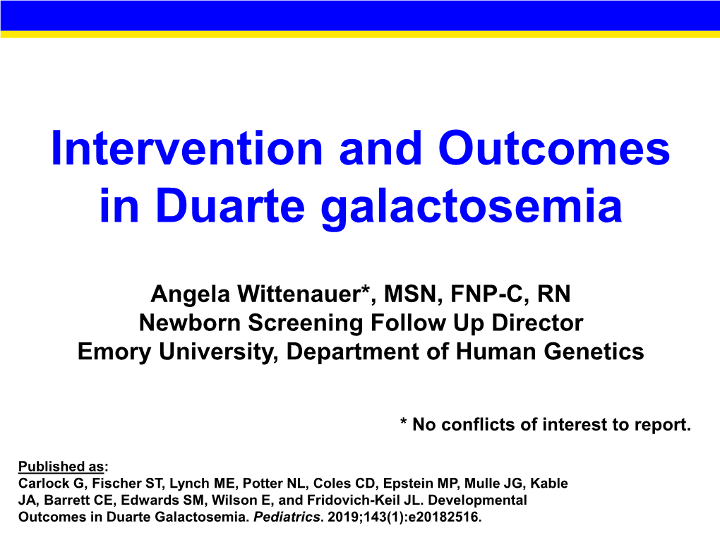 Duarte Galactosemia