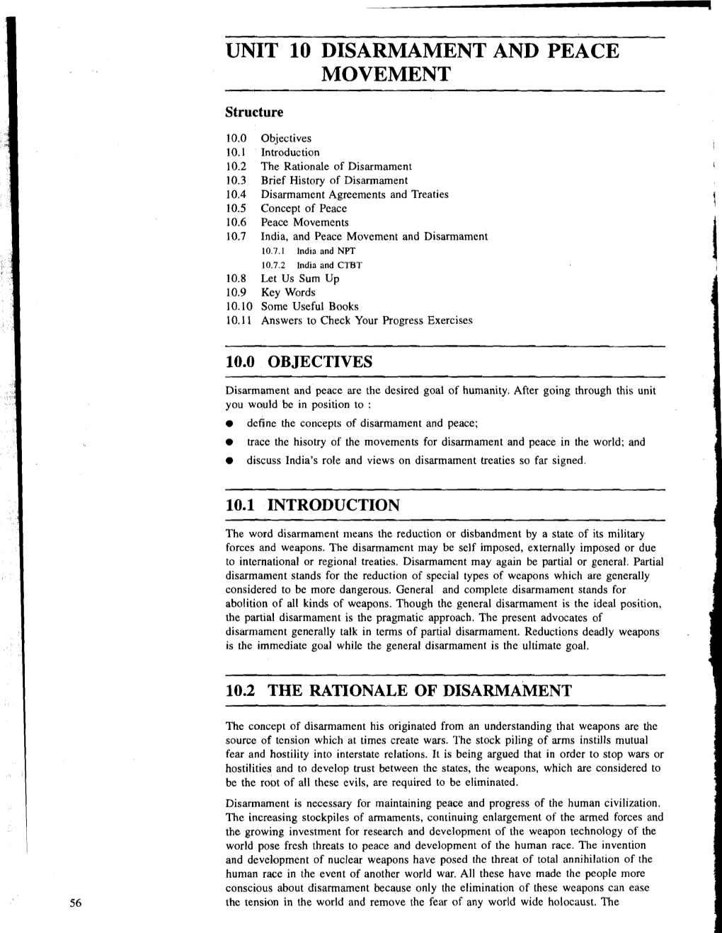 Unit 10 Disarmament and Peace Movement 1