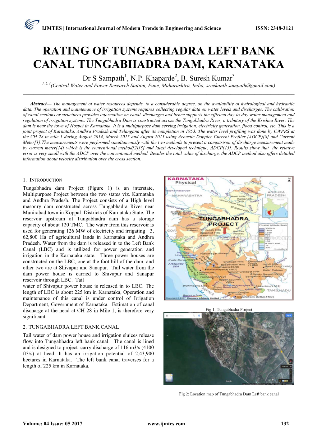 RATING of TUNGABHADRA LEFT BANK CANAL TUNGABHADRA DAM, KARNATAKA Dr S Sampath1, N.P