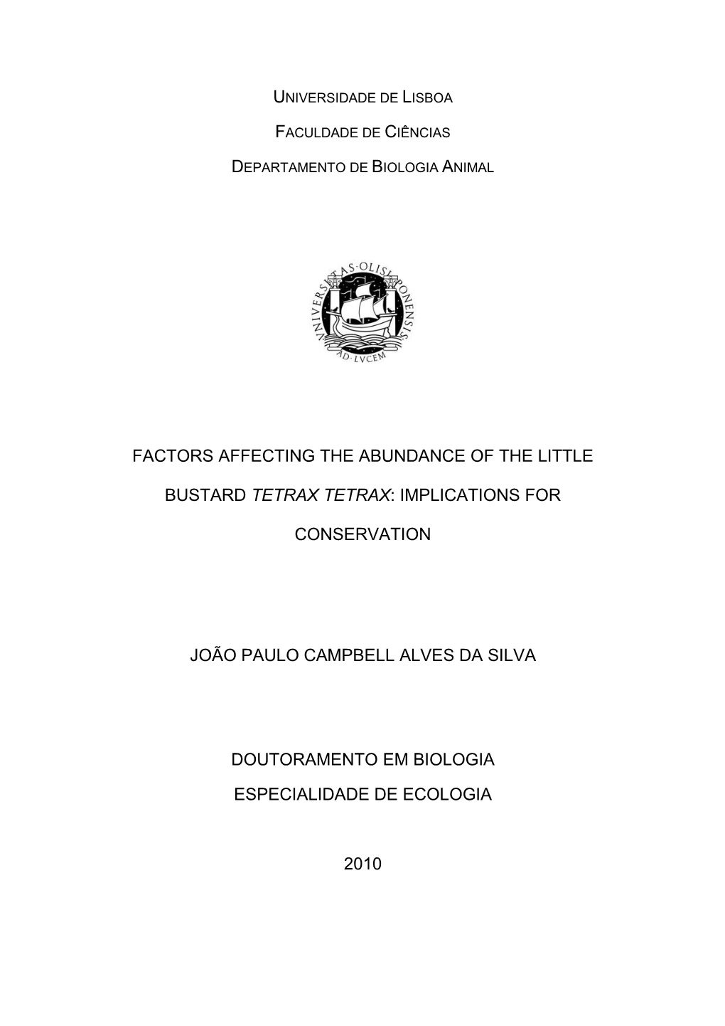 Implications for Conservation João Paulo