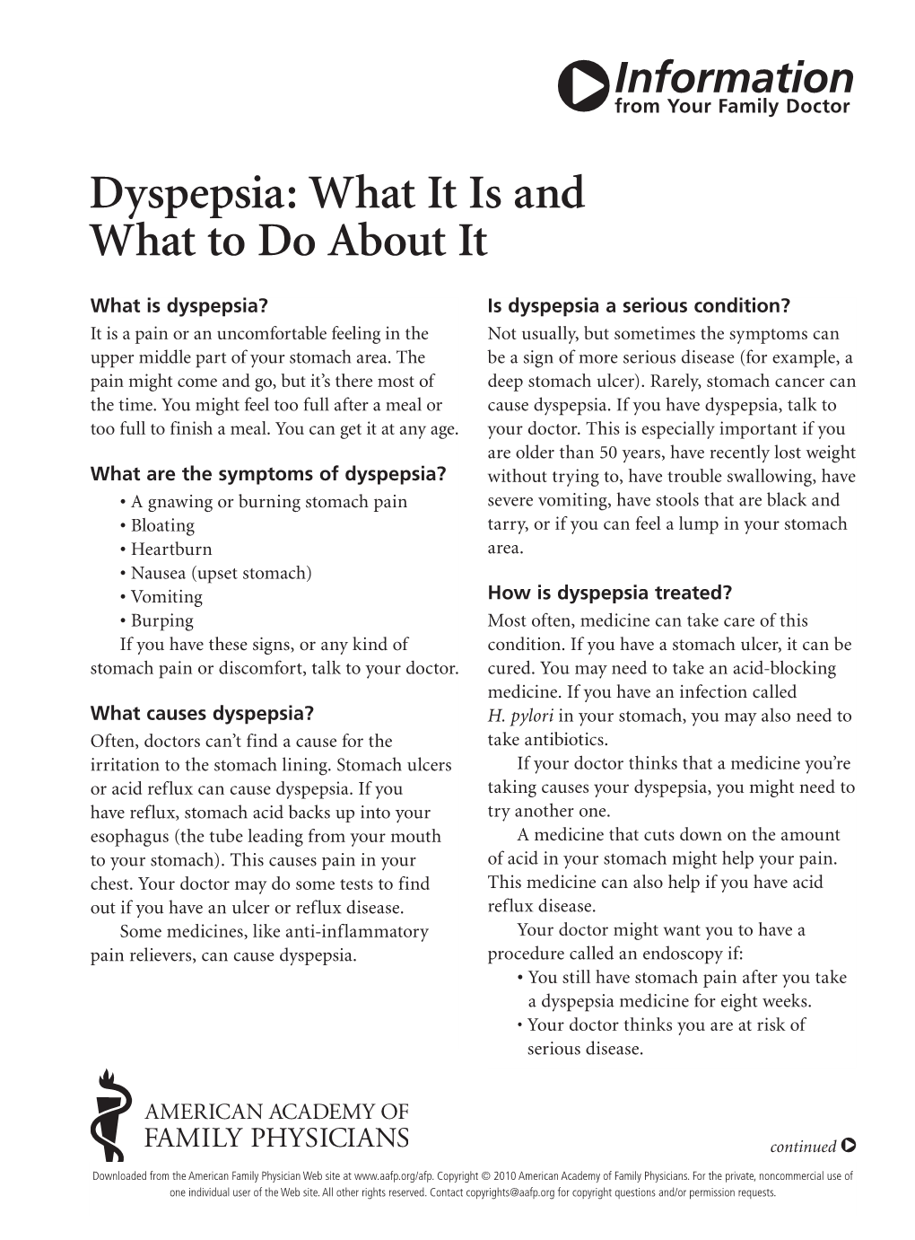 Dyspepsia: What It Is and What to Do About It