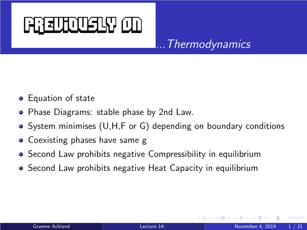 Lecture 14: November 4, 2019 1 / 21 More Permutations of Forbidden