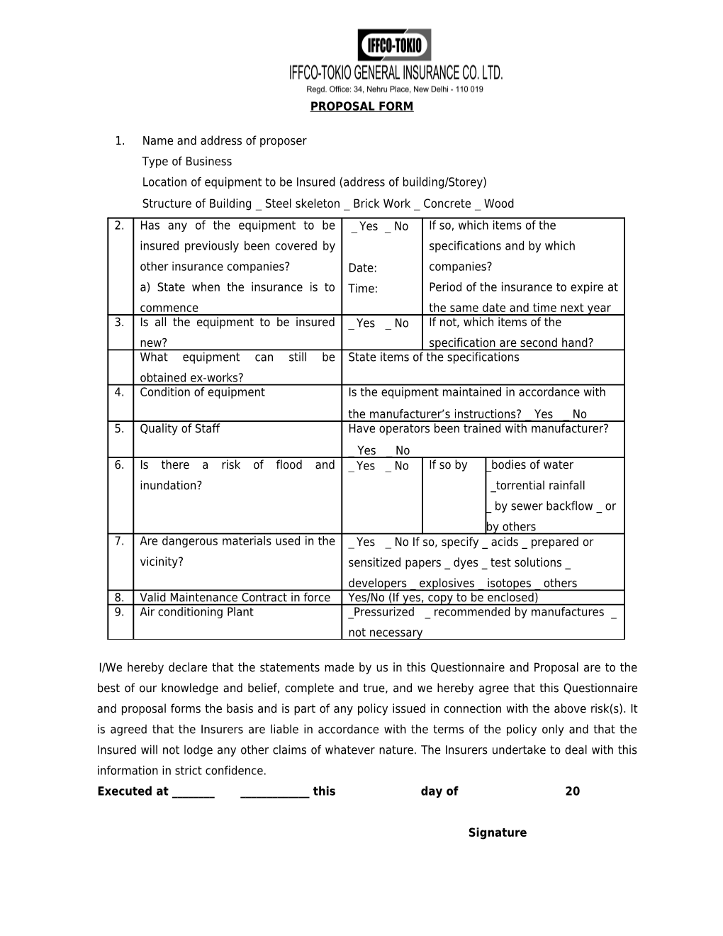 1. Name and Address of Proposer