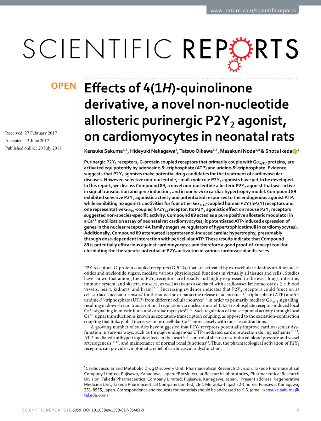 Quinolinone Derivative, a Novel Non-Nucleotide Allosteric