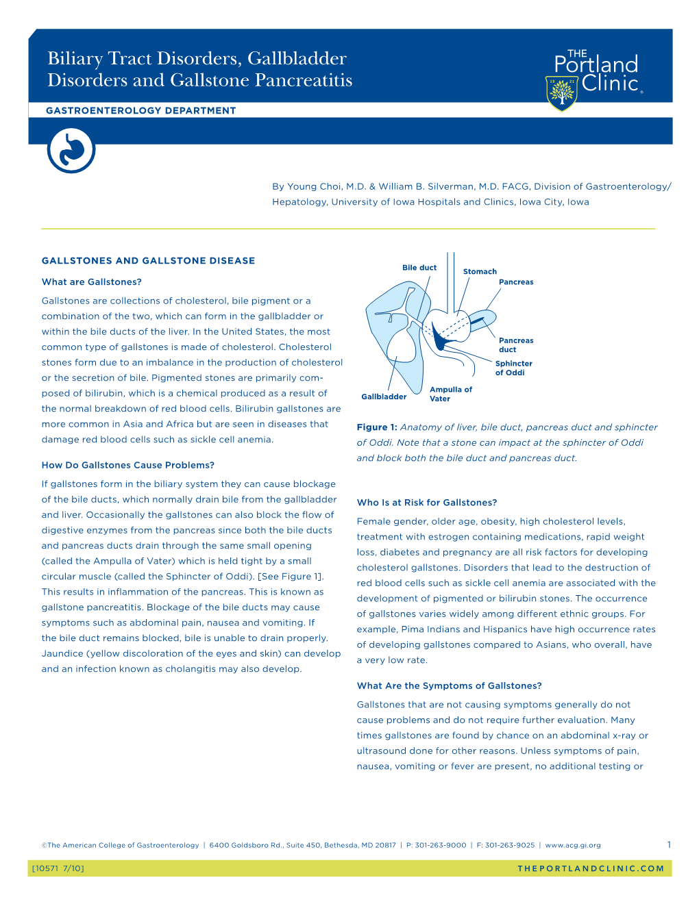 Biliary Tract Disorders, Gallbladder Disorders and Gallstone Pancreatitis ® Gastroenterology Department