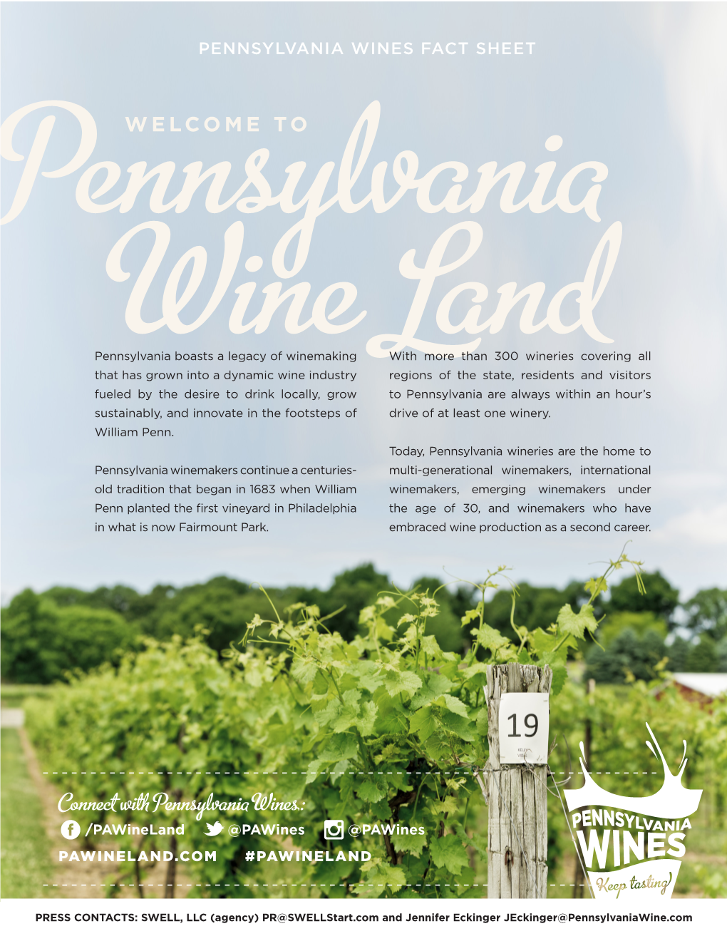 View and Download the PA Wines Fact Sheet