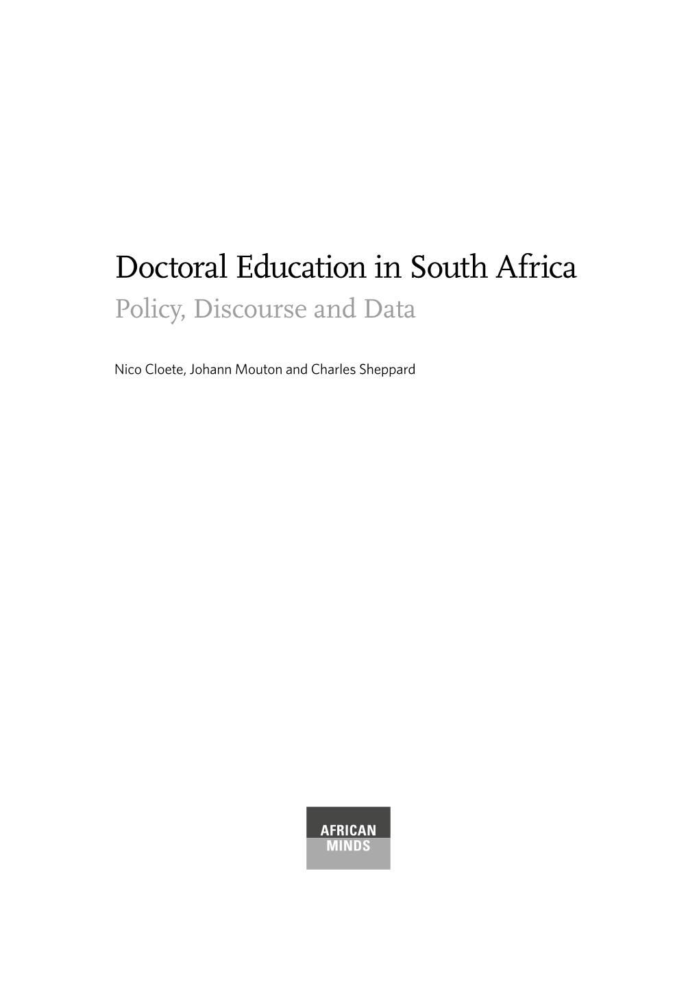 Doctoral Education in South Africa