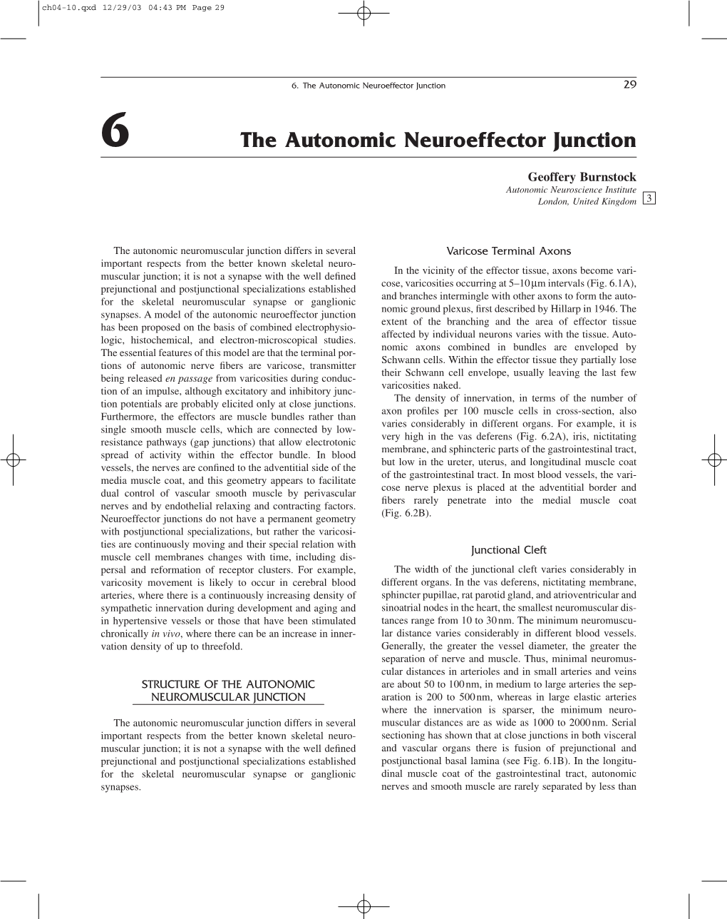 The Autonomic Neuroeffector Junction 29