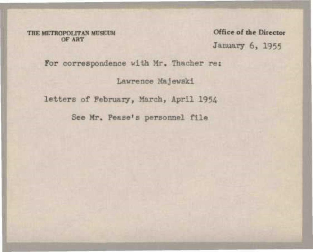 January 6, 1955 for Correspondence with Mr. Thacher Re: Lawrence