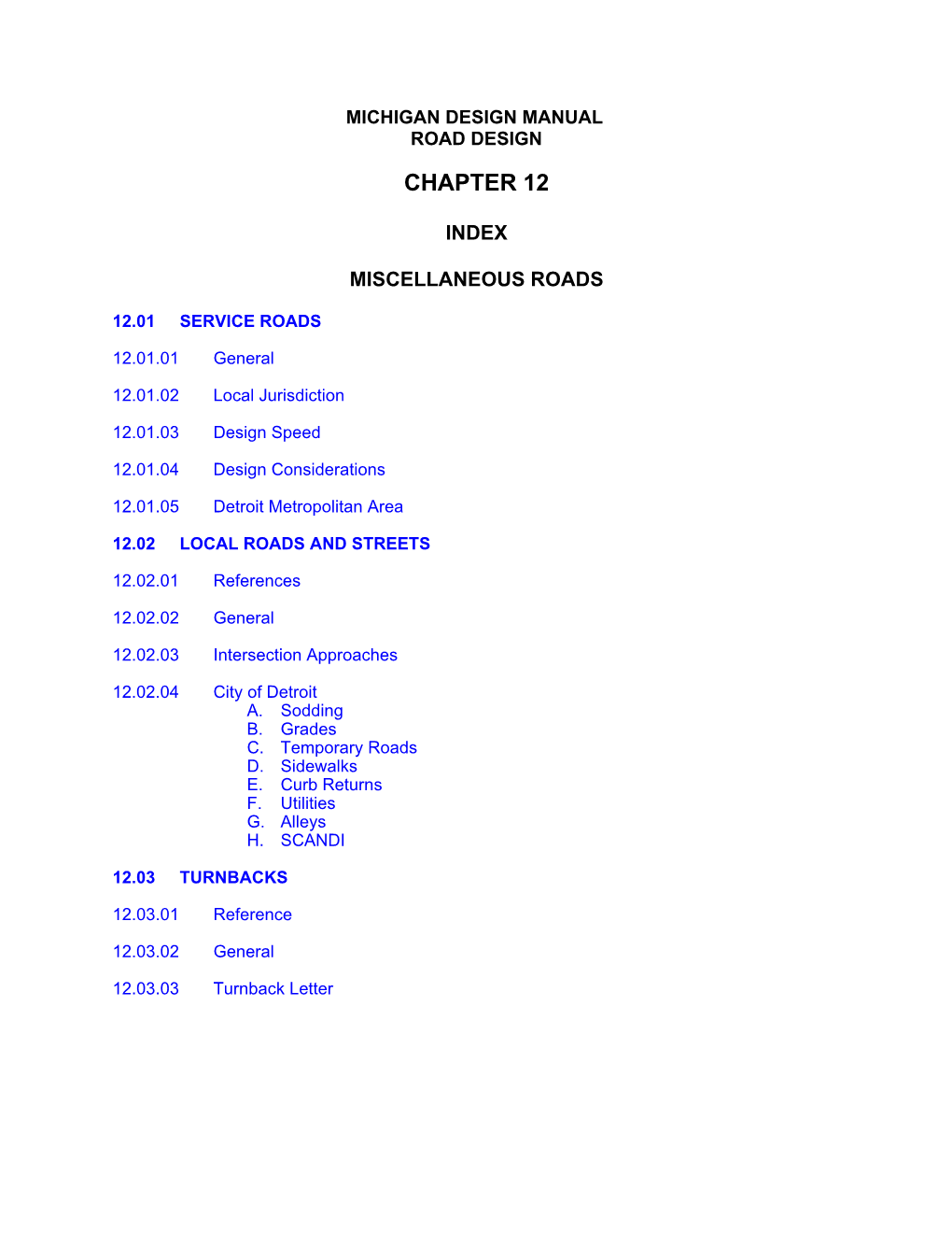 Road Design Manual, Chapter 6 Gravel (22'-0