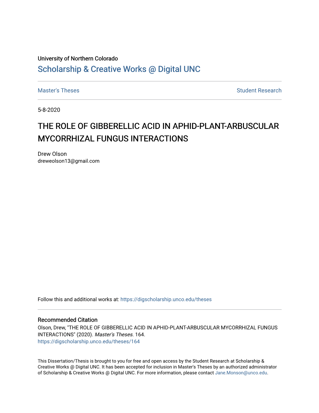 The Role of Gibberellic Acid in Aphid-Plant-Arbuscular Mycorrhizal Fungus Interactions