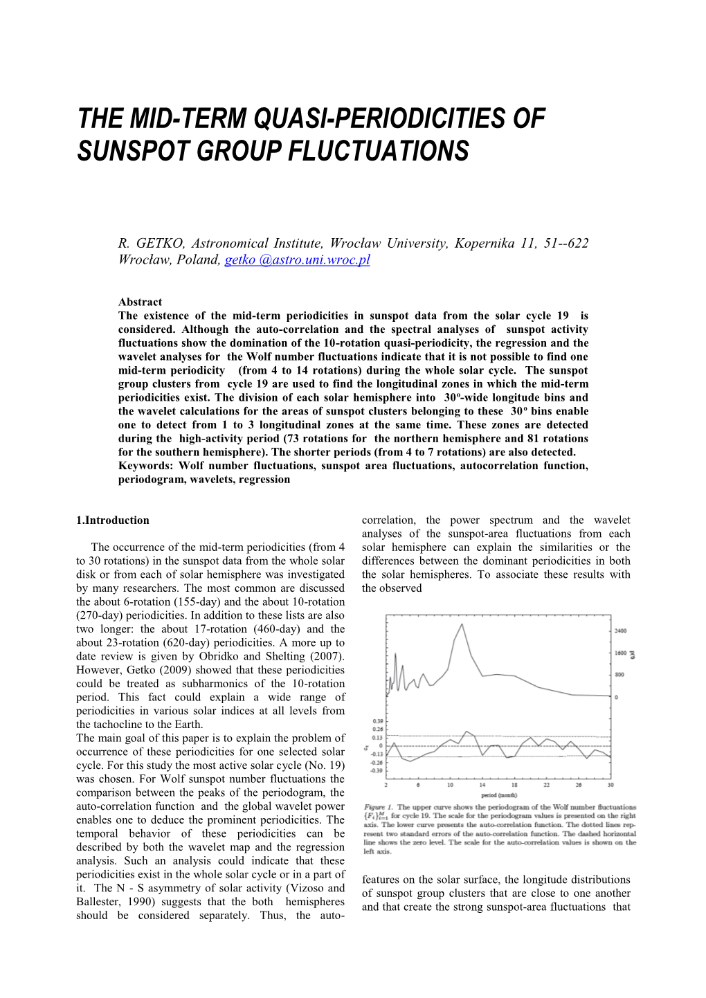 The Mid-Term Quasi-Periodicities of Sunspot Group Fluctuations